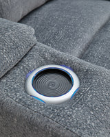 Studio Cave Power Reclining Sofa and Loveseat in Steel from Ashley - Luna Furniture