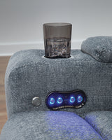 Studio Cave Power Reclining Sofa and Loveseat in Steel from Ashley - Luna Furniture