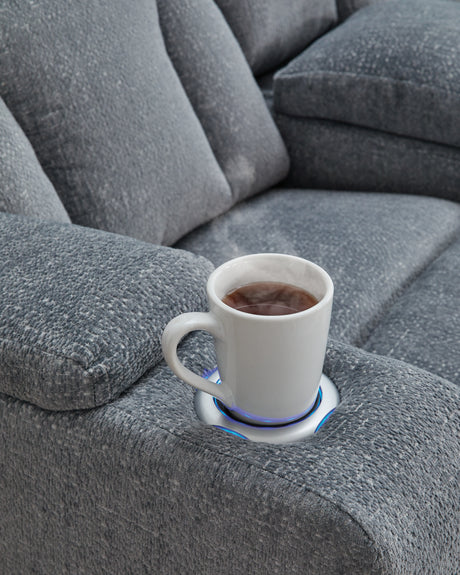 Studio Cave Steel Power Reclining Loveseat with Console from Ashley - Luna Furniture