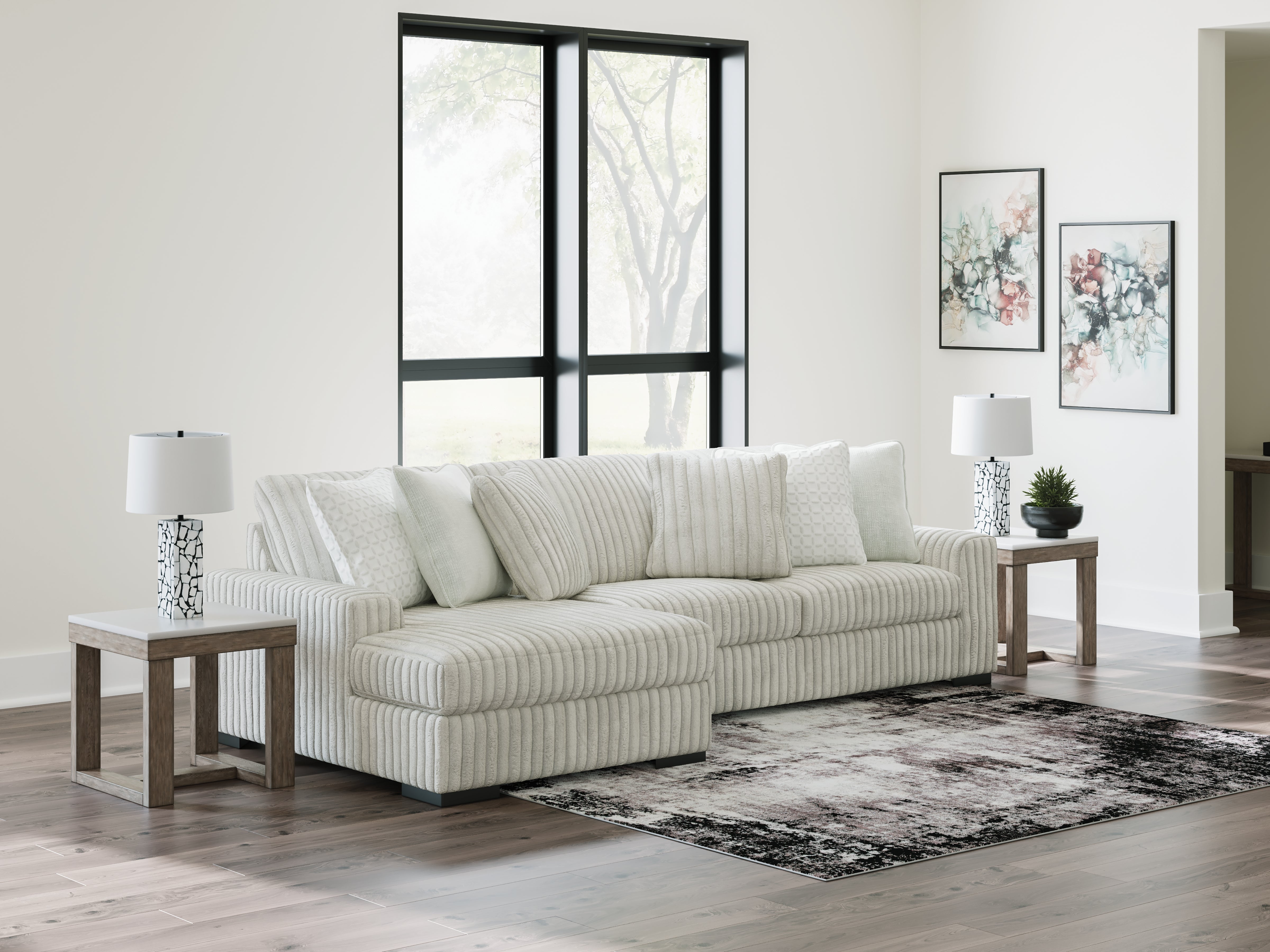 Stupendous Alloy 2-Piece RAF Chaise Sectional – Luna Furniture