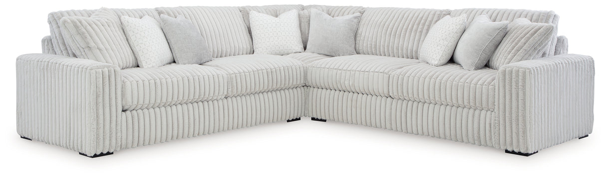 Stupendous Alloy 3-Piece Sectional with Ottoman from Ashley - Luna Furniture
