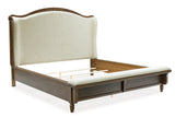 Sturlayne Brown King Upholstered Panel Bed with Footboard Bench from Ashley - Luna Furniture