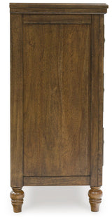 Sturlayne Queen Upholstered Panel Bed with Dresser and 2 Nightstands in Brown from Ashley - Luna Furniture
