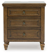 Sturlayne Queen Upholstered Panel Bed with Dresser and 2 Nightstands in Brown from Ashley - Luna Furniture