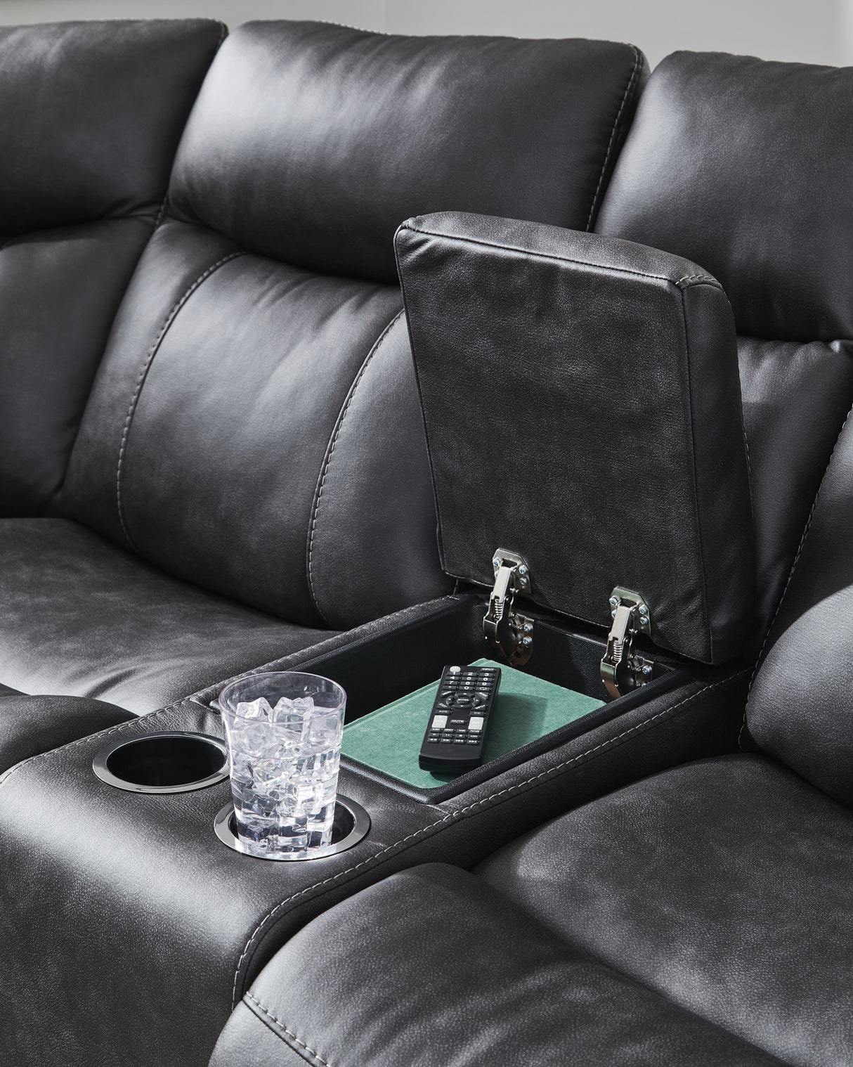 Sultan Meadow Carbon 2-Piece Reclining Sectional from Ashley - Luna Furniture