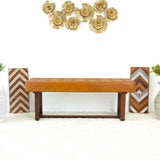 Cameron Tan Leather Bench from Midinmod - Luna Furniture