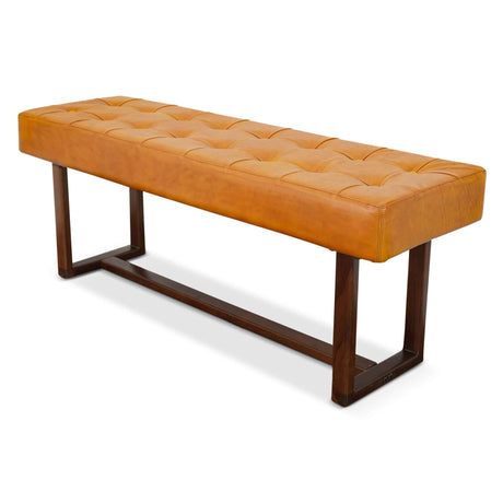 Cameron Tan Leather Bench from Ashcroft Furniture - Luna Furniture