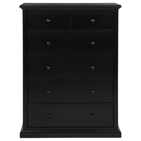 Sumerlin Black 6-Drawer Bedroom Chest from Coaster - Luna Furniture
