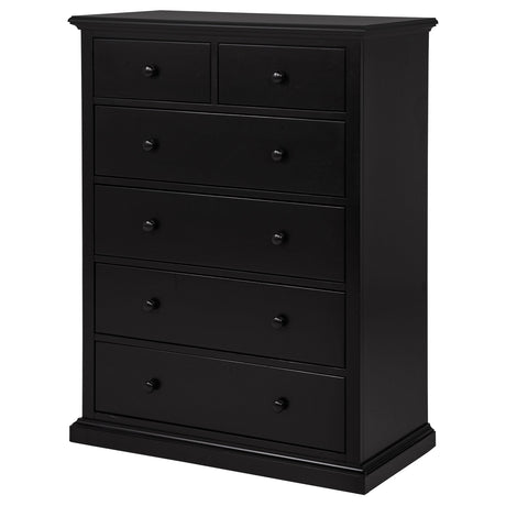 Sumerlin Black 6-Drawer Bedroom Chest from Coaster - Luna Furniture