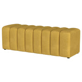 Summer Mustard Yellow Upholstered Channel Tufted Accent Bench from Coaster - Luna Furniture