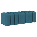 Summer Peacock Blue Upholstered Channel Tufted Accent Bench from Coaster - Luna Furniture