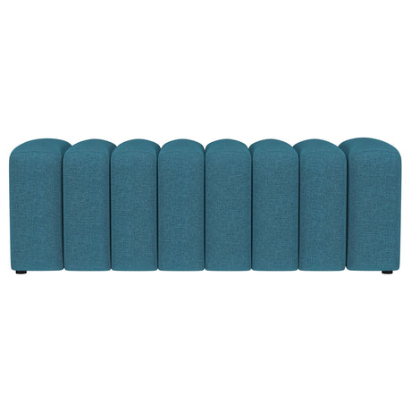 Summer Peacock Blue Upholstered Channel Tufted Accent Bench from Coaster - Luna Furniture