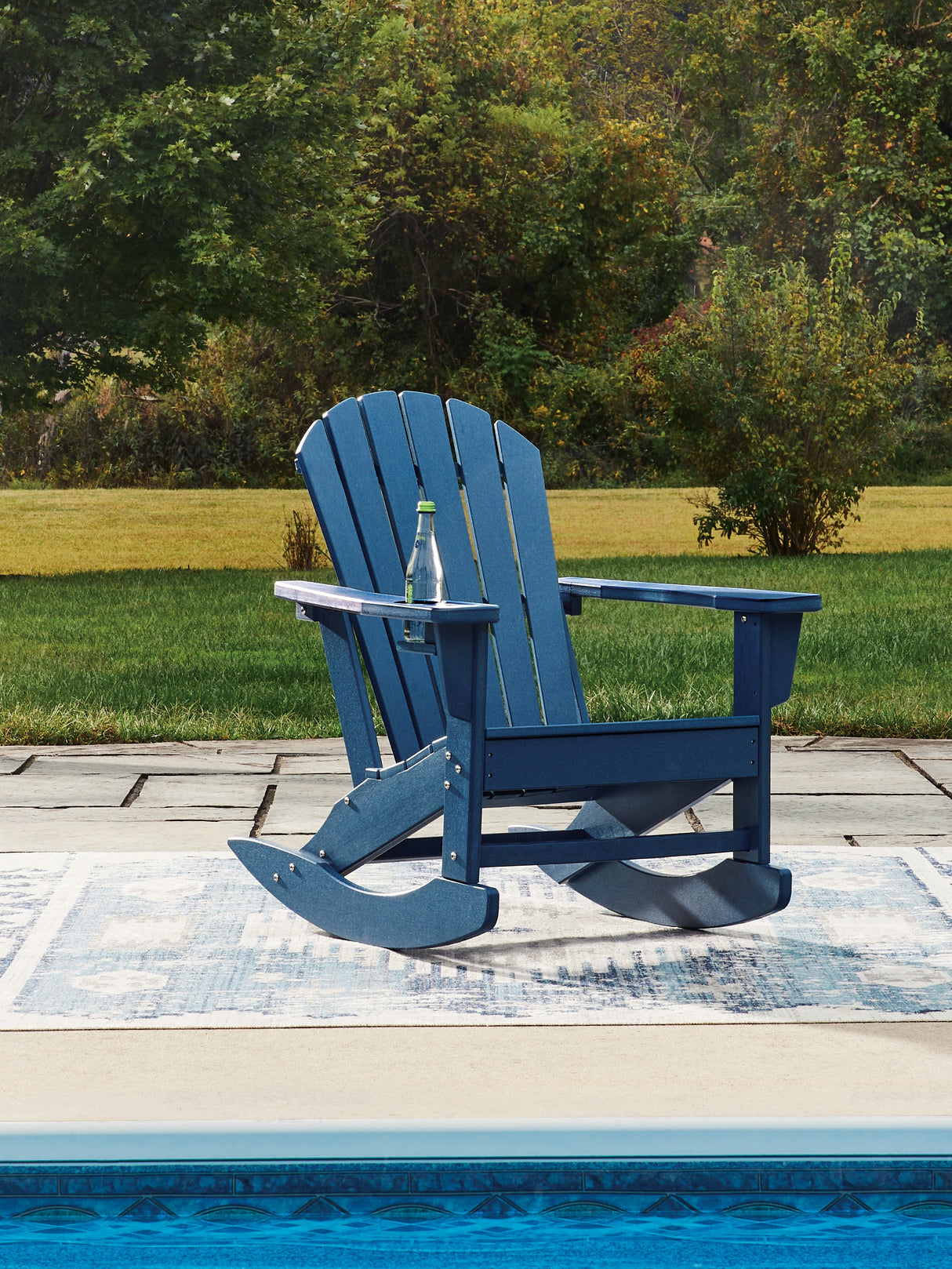 Sundown Shores Blue Outdoor Rocking Chair from Ashley Furniture - Luna Furniture