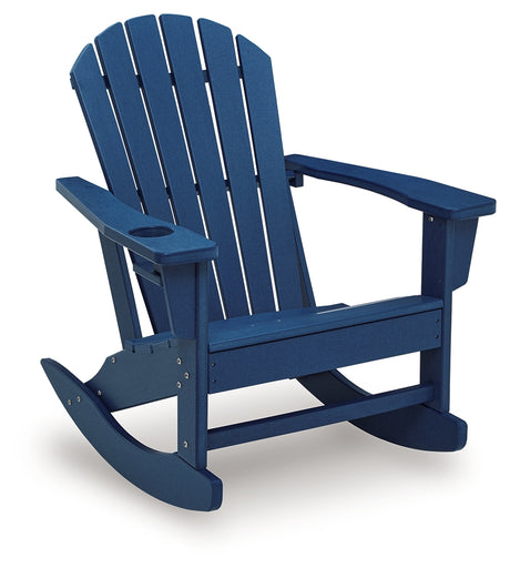 Sundown Shores Blue Outdoor Rocking Chair from Ashley - Luna Furniture