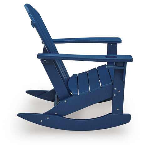 Sundown Shores Blue Outdoor Rocking Chair from Ashley - Luna Furniture