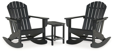 Sundown Treasure 2 Outdoor Chairs with End Table in Black from Ashley - Luna Furniture