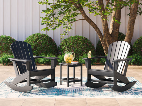 Sundown Treasure 2 Outdoor Chairs with End Table in Black from Ashley - Luna Furniture