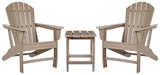 Sundown Treasure 2 Outdoor Chairs with End Table in Driftwood from Ashley - Luna Furniture