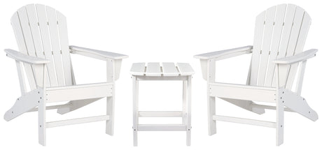 Sundown Treasure 2 Outdoor Chairs with End Table in White from Ashley - Luna Furniture