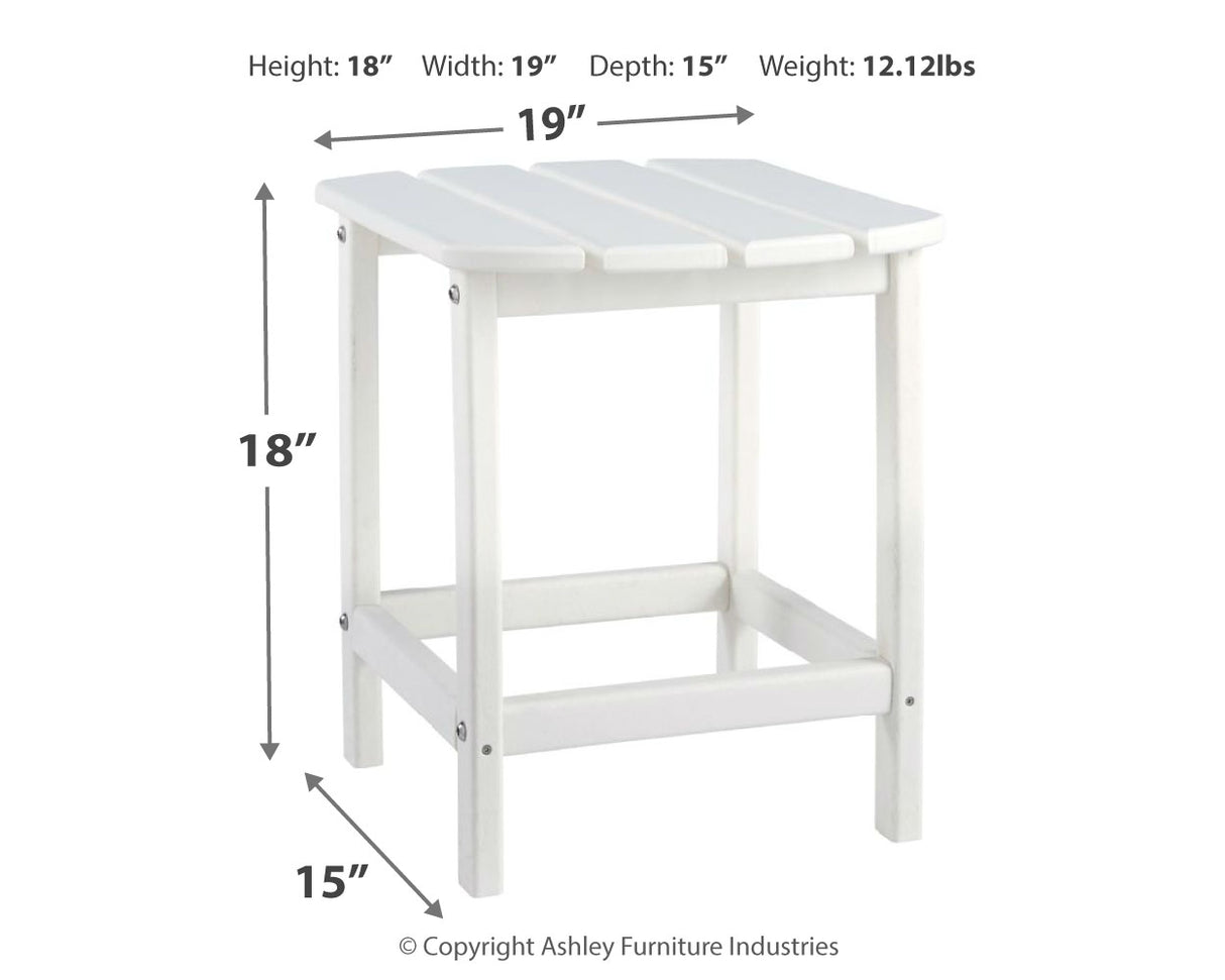 Sundown Treasure 2 Outdoor Chairs with End Table in White from Ashley - Luna Furniture