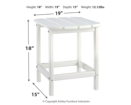 Sundown Treasure 2 Outdoor Chairs with End Table in White from Ashley - Luna Furniture