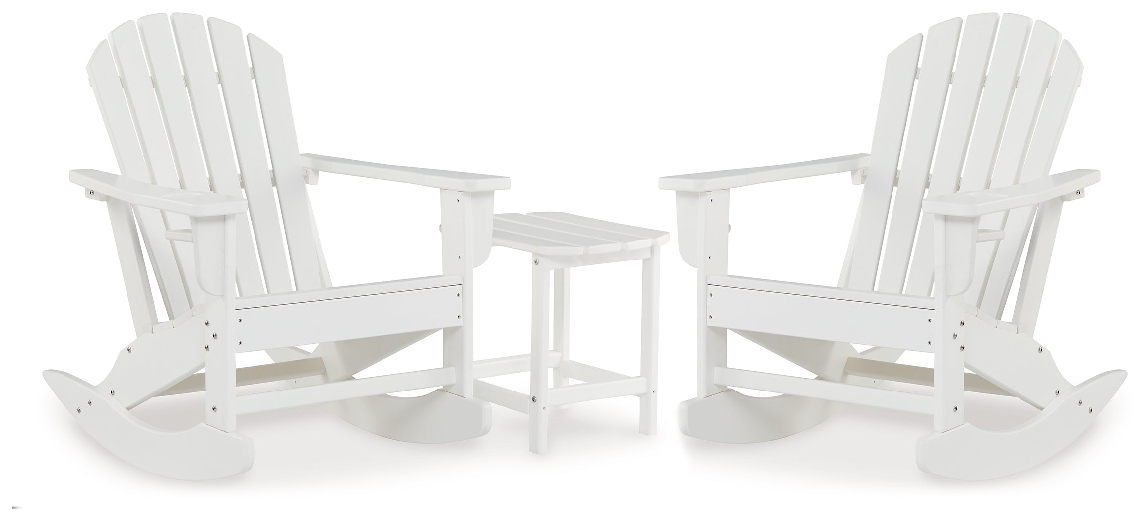 Sundown Treasure 2 Outdoor Chairs with End Table in White – Luna
