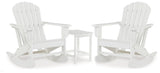 Sundown Treasure 2 Outdoor Chairs with End Table in White from Ashley - Luna Furniture