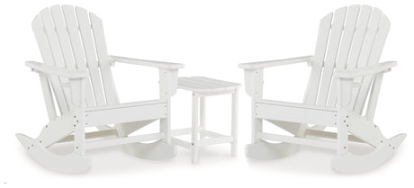 Sundown Treasure 2 Outdoor Chairs with End Table in White from Ashley - Luna Furniture