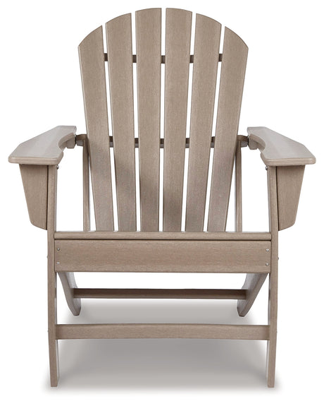 Sundown Treasure Driftwood 4 Adirondack Chairs and Outdoor End Table from Ashley - Luna Furniture