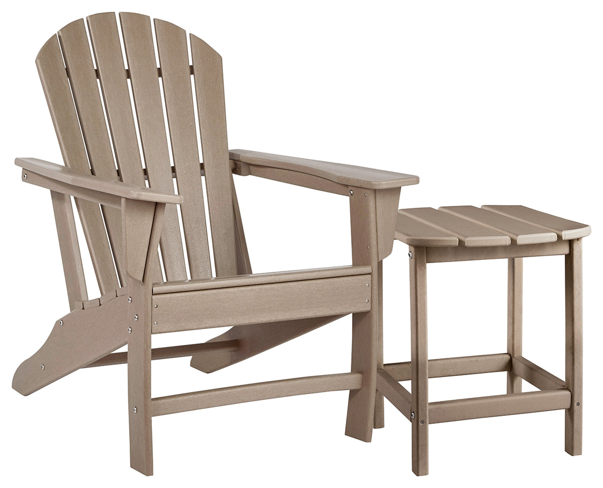 Sundown Treasure Outdoor Chair with End Table in Driftwood from Ashley - Luna Furniture
