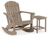 Sundown Treasure Outdoor Chair with End Table in Driftwood from Ashley - Luna Furniture