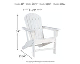 Sundown Treasure Outdoor Chair with End Table in White from Ashley - Luna Furniture