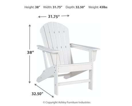 Sundown Treasure Outdoor Chair with End Table in White from Ashley - Luna Furniture