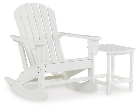 Sundown Treasure Outdoor Chair with End Table in White from Ashley - Luna Furniture