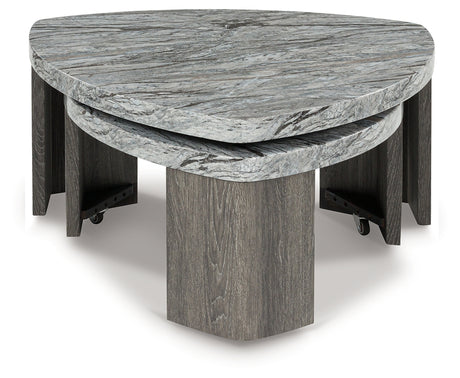 Surmour Gray/Brown Stacked Coffee Table from Ashley - Luna Furniture