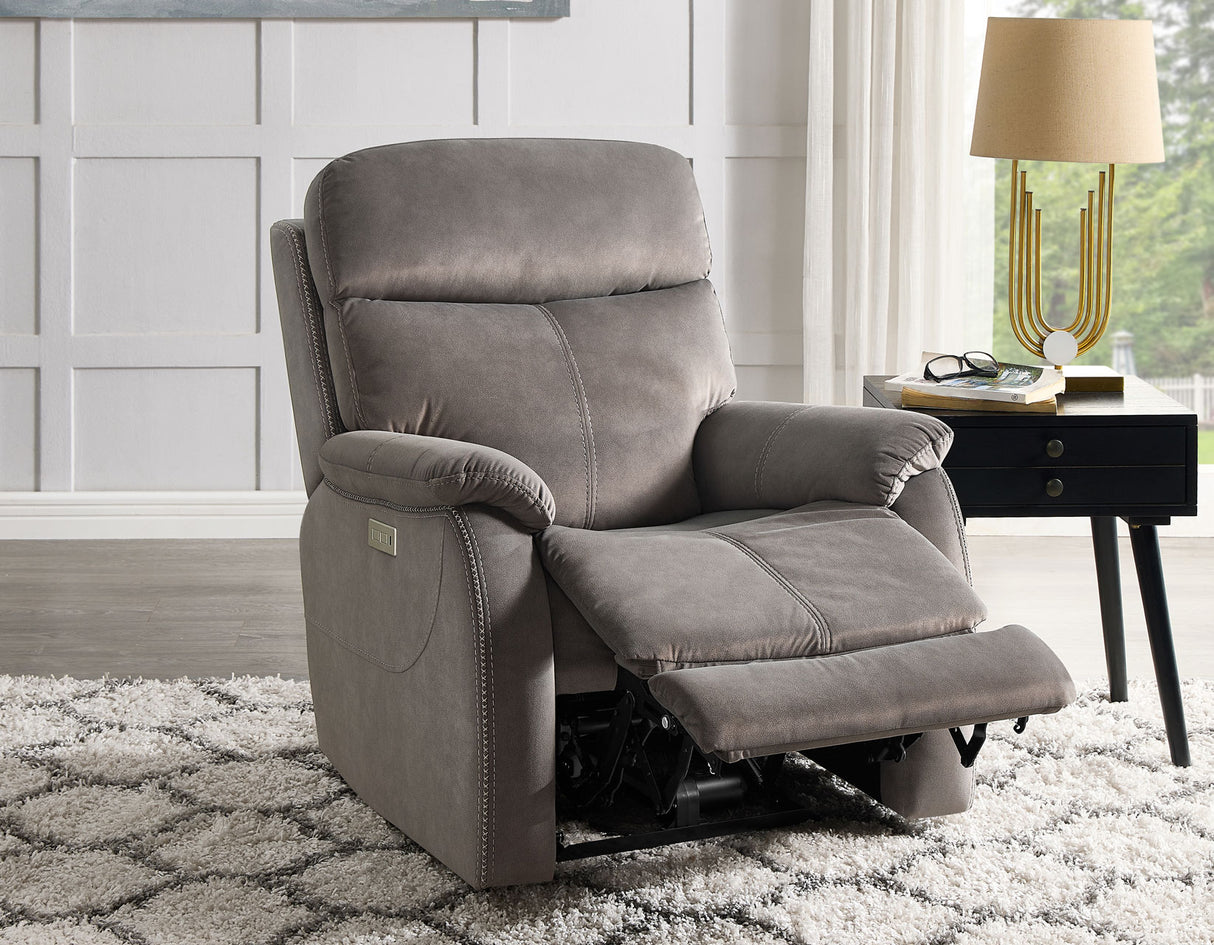Surrey Taupe Vegan Leather Power Recliner from Steve Silver - Luna Furniture