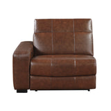 Sutton Brown Leather Power Double Reclining Loveseat with Center Console from Homelegance - Luna Furniture