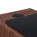 Sutton Brown Leather Power Double Reclining Loveseat with Center Console from Homelegance - Luna Furniture