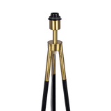 Sway Brassed Gold Floor Lamp with On/Off Switch Triple Legs White Fabric Shade from Midinmod - Luna Furniture