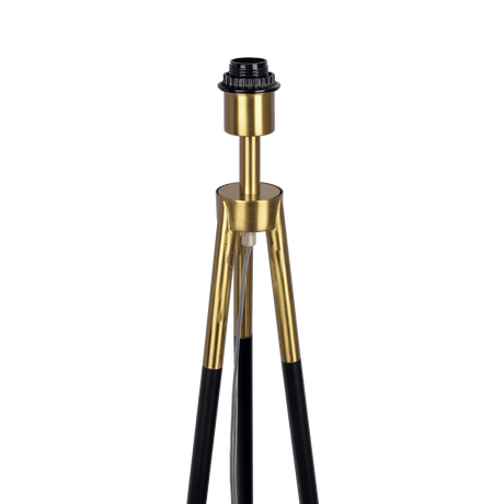 Sway Brassed Gold Floor Lamp with On/Off Switch Triple Legs White Fabric Shade from Midinmod - Luna Furniture