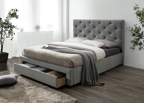 Sybella Gray King Bed from Furniture of America - Luna Furniture