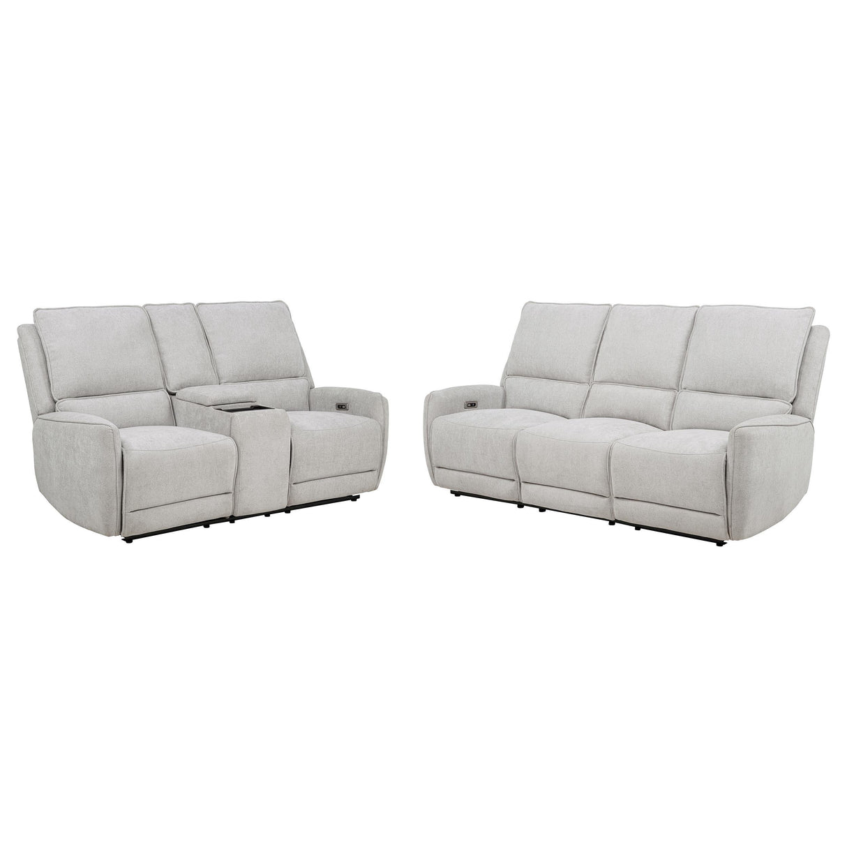 Sylmar Dove Gray 2-Piece Chenille Power Reclining Living Room Set from Coaster - Luna Furniture