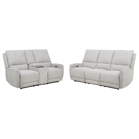 Sylmar Dove Gray 2-Piece Chenille Power Reclining Living Room Set from Coaster - Luna Furniture