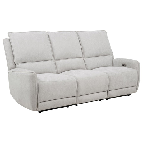 Sylmar Dove Gray 3-Piece Chenille Power Reclining Living Room Set from Coaster - Luna Furniture