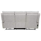 Sylmar Dove Gray Chenille Upholstered Power Reclining Sofa from Coaster - Luna Furniture
