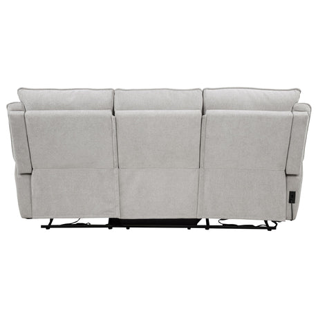 Sylmar Dove Gray Chenille Upholstered Power Reclining Sofa from Coaster - Luna Furniture