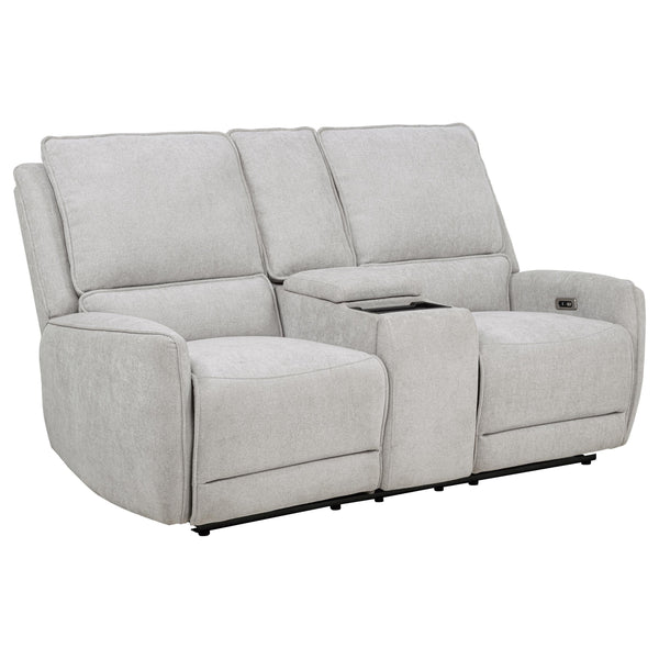 Sylmar Gray Chenille Upholstered Power Reclining Loveseat