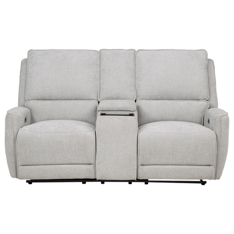 Sylmar Gray Chenille Upholstered Power Reclining Loveseat from Coaster - Luna Furniture