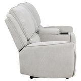 Sylmar Gray Chenille Upholstered Power Reclining Loveseat from Coaster - Luna Furniture
