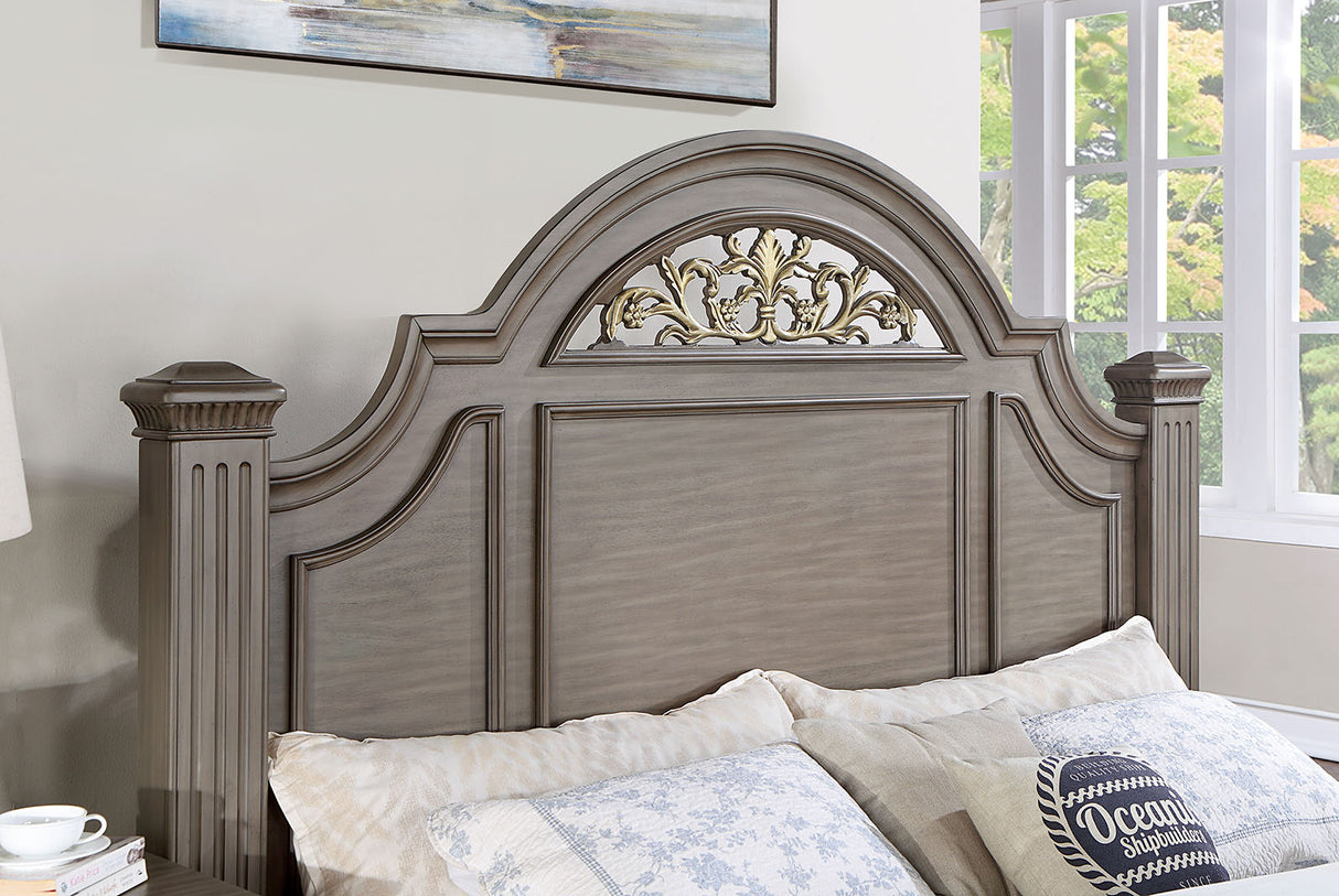 Syracuse Gray King Bed from Furniture of America - Luna Furniture